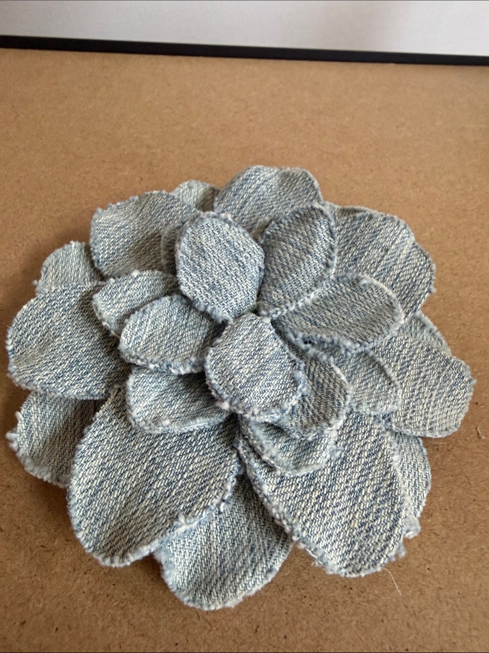 GAP Light Blue Denim Floral Brooch